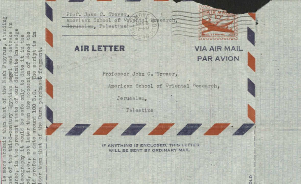 Letter from Professor W. F. Albright, Containing His First Reaction to Images of the Great Isaiah Scroll