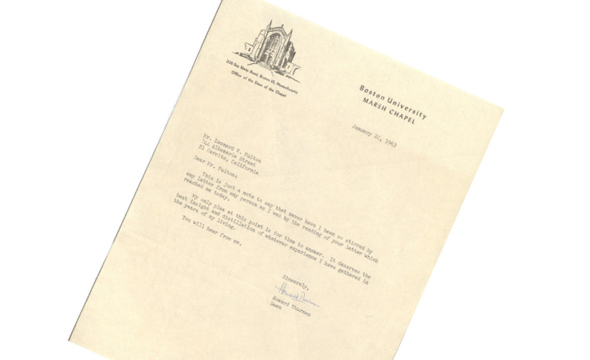 Typed Letter Signed from Howard Thurman to Leonard Fulton