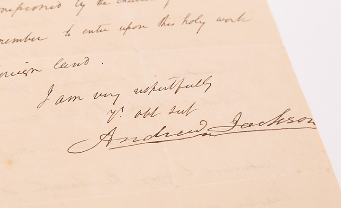 Andrew Jackson letter, with envelope